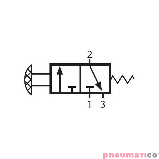 Zawór ręczny z przyciskiem TEKMA G-322 PPL 3/2 NC G1/4" Zawór ręczny z przyciskiem TEKMA G-322 PPL 3/2 NC G1/4"