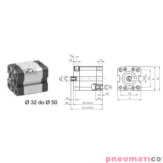 Siłownik profilowy UNITOP 1581 PNEUMAX Ø 50 skok 120 1581.50.0120.02.1 Siłownik profilowy UNITOP 1581 PNEUMAX Ø 50 skok 120 1581.50.0120.02.1