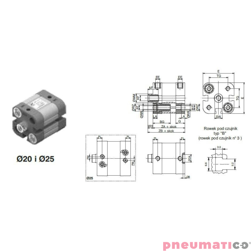Siłownik profilowy ISO21287 1540 PNEUMAX Ø 20 skok 150 1540.20.0150.02.1 Siłownik profilowy ISO21287 1540 PNEUMAX Ø 20 skok 150 1540.20.0150.02.1