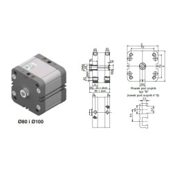 Siłownik profilowy ISO21287 1540 PNEUMAX &Oslash; 80 skok 200
