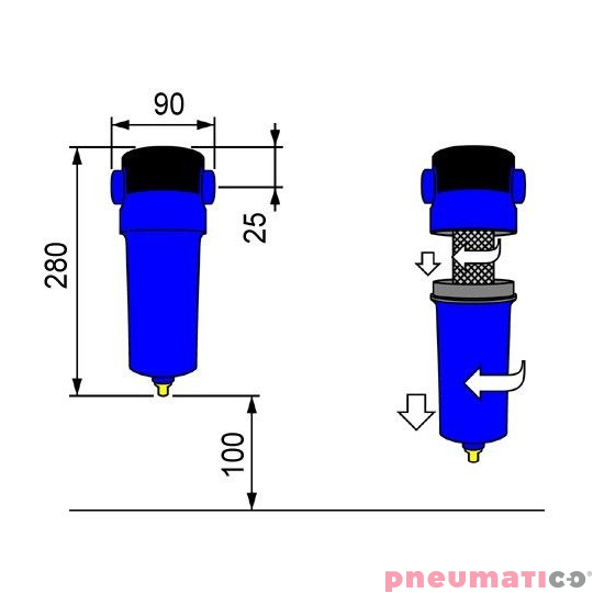 Filtr powietrza OMI F0030CF  3/4