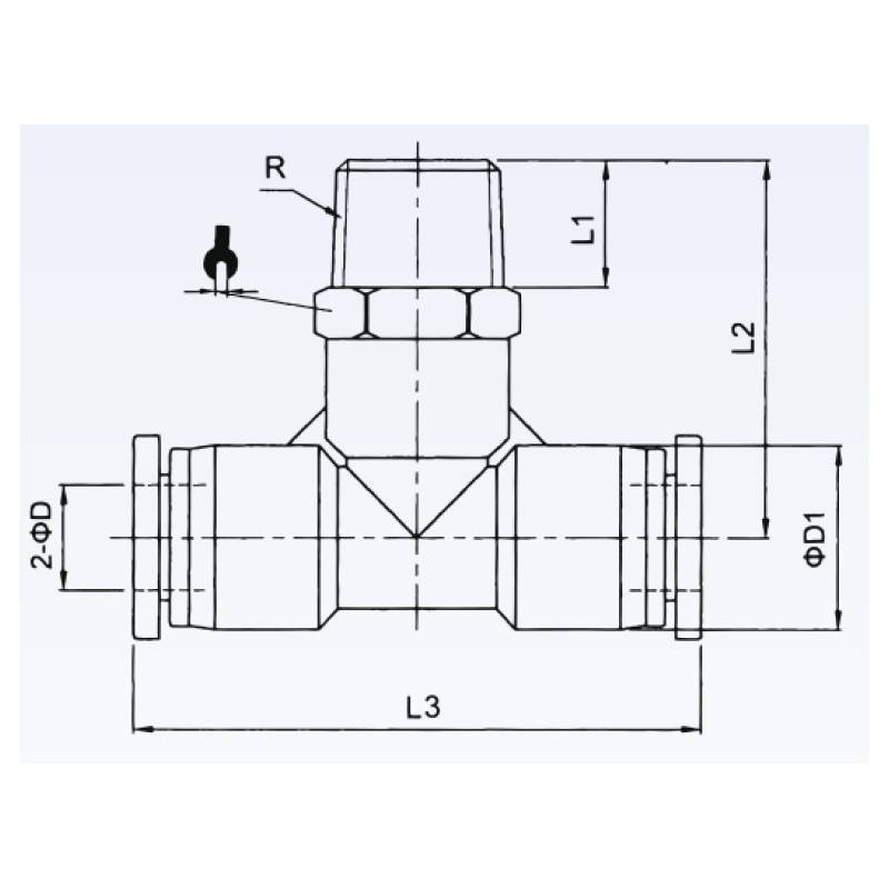Trójnik typ T TEKALAN RQS na przewód 10 mm z gwintem zew. 3/8" RQST3810 Trójnik typ T TEKALAN RQS na przewód 10 mm z gwintem zew. 3/8" RQST3810