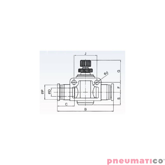 Zaw&oacute;r dławiący - zwrotny prosty typ RQS SDRV TEKALAN na przew&oacute;d 6 mm RQSDRV6