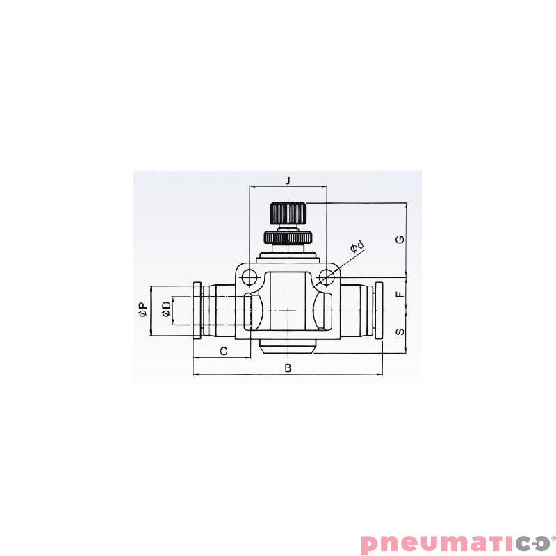 Zaw&oacute;r dławiący - zwrotny prosty typ RQS SDRV TEKALAN na przew&oacute;d 8 mm RQSDRV8