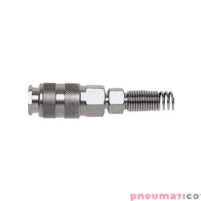 Szybkozłącze żeńskie ze sprężyną na przewód 10x65mm Szybkozłącze żeńskie ze sprężyną na przewód 10x65mm