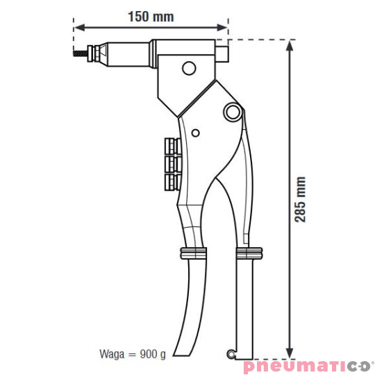 Narzędzie do nitonakrętek z obrotową głowicą Scell-it N100P M3-M6 Narzędzie do nitonakrętek z obrotową głowicą Scell-it N100P M3-M6