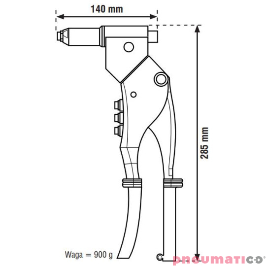Ręczna nitownica z obrotową głowicą Scell-it R100P 2.4-4.8
