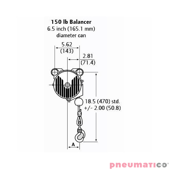Manipulator / Balanser pneumatyczny Ingersoll Rand ZAW015080 68kg 2000mm Manipulator / Balanser pneumatyczny Ingersoll Rand ZAW015080 68kg 2000mm