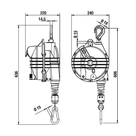 Balanser linkowy 9368 TECNA 55-65kg 2000mm