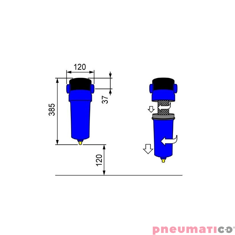 Filtr powietrza OMI F0072CF 1 1/2