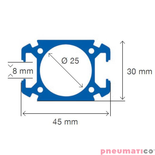 Profil SQ - Niebieski 2m Prevost PPSBSQ2520 Profil SQ - Niebieski 2m Prevost PPSBSQ2520