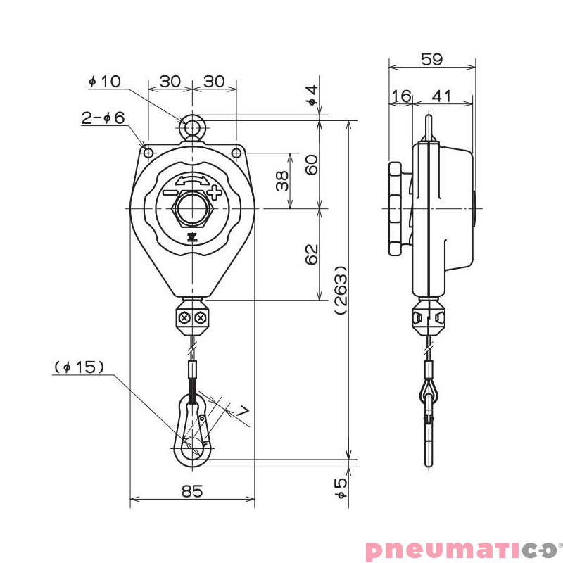 Balanser sprężynowy ENDO 0,3-0,6kg ERP-06E Balanser sprężynowy ENDO 0,3-0,6kg ERP-06E