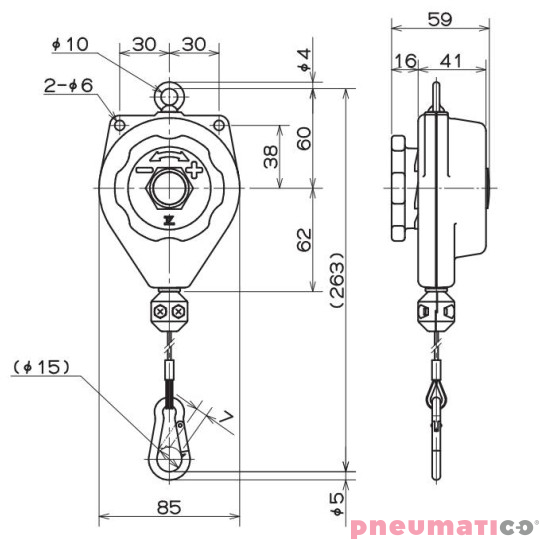 Balanser sprężynowy ENDO 0,3-0,6kg ERP-06E Balanser sprężynowy ENDO 0,3-0,6kg ERP-06E