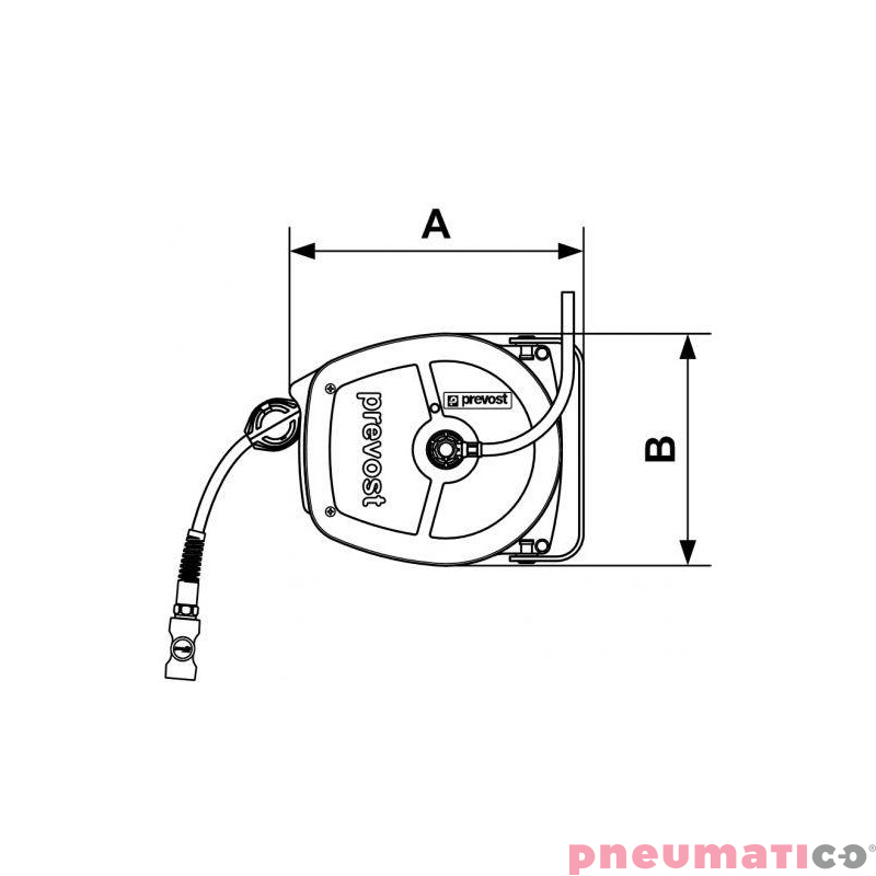 Zwijadło ze stali nierdzewnej do sprężonego powietrza 8x12mm G1/4M 500cm PREVOST DSFI0805ESHE