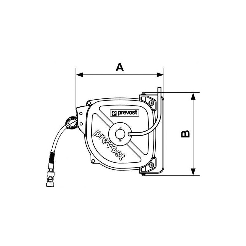 Zwijadło stalowe z hamulcem do sprężonego powietrza 10x14mm G3/8M 1200cm PREVOST DRFB1012ES Zwijadło stalowe z hamulcem do sprężonego powietrza 10x14mm G3/8M 1200cm PREVOST DRFB1012ES
