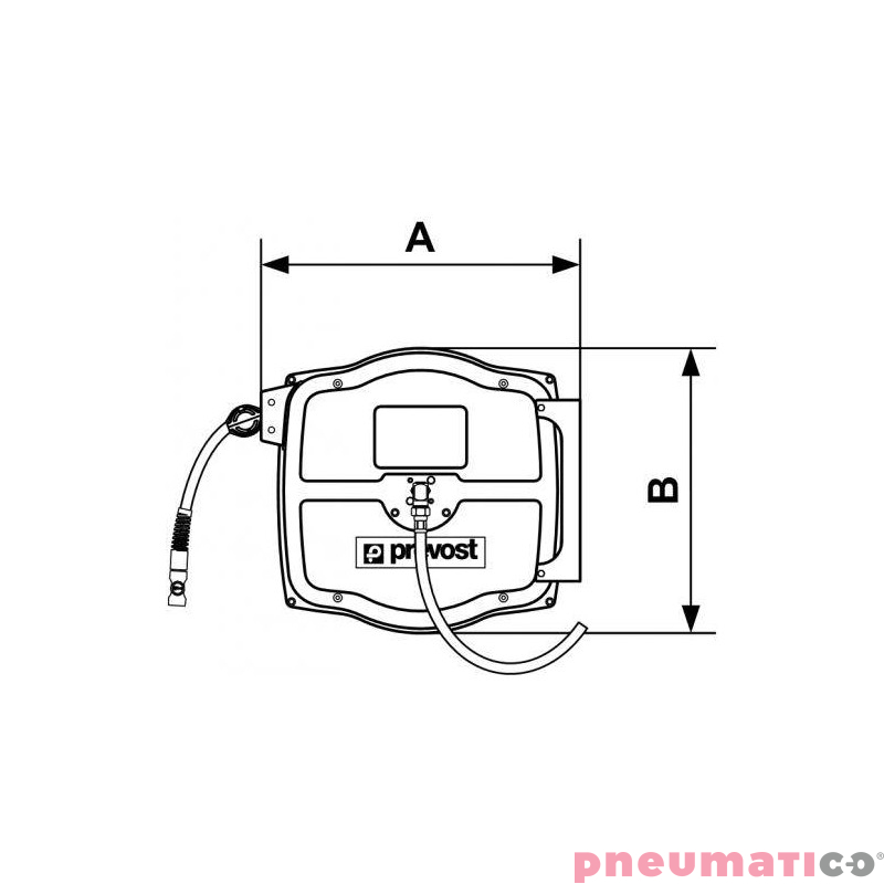 Zwijadło stalowe do sprężonego powietrza 13x20mm G1/2M 1000cm PREVOST DGF1310ES Zwijadło stalowe do sprężonego powietrza 13x20mm G1/2M 1000cm PREVOST DGF1310ES