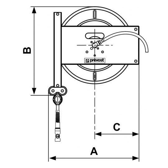 Zwijadło stalowe do sprężonego powietrza 8x14mm G3/8F 1000cm PREVOST DMO0810ES Zwijadło stalowe do sprężonego powietrza 8x14mm G3/8F 1000cm PREVOST DMO0810ES