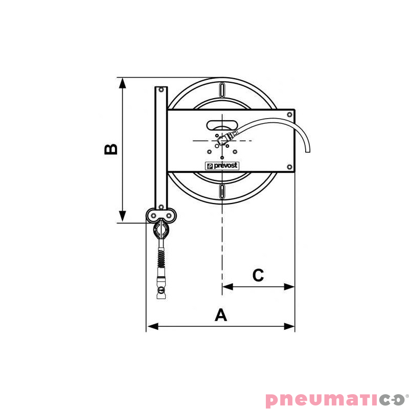 Zwijadło stalowe do sprężonego powietrza 8x14mm G3/8F 1500cm PREVOST DMO0815ES