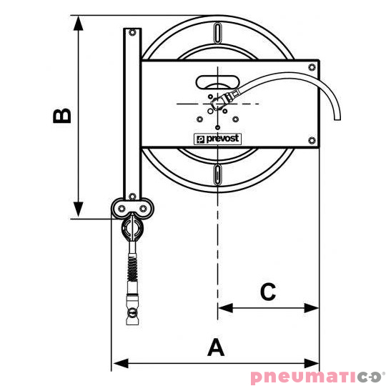 Zwijadło stalowe do sprężonego powietrza 8x14mm G3/8F 1500cm PREVOST DMO0815ES