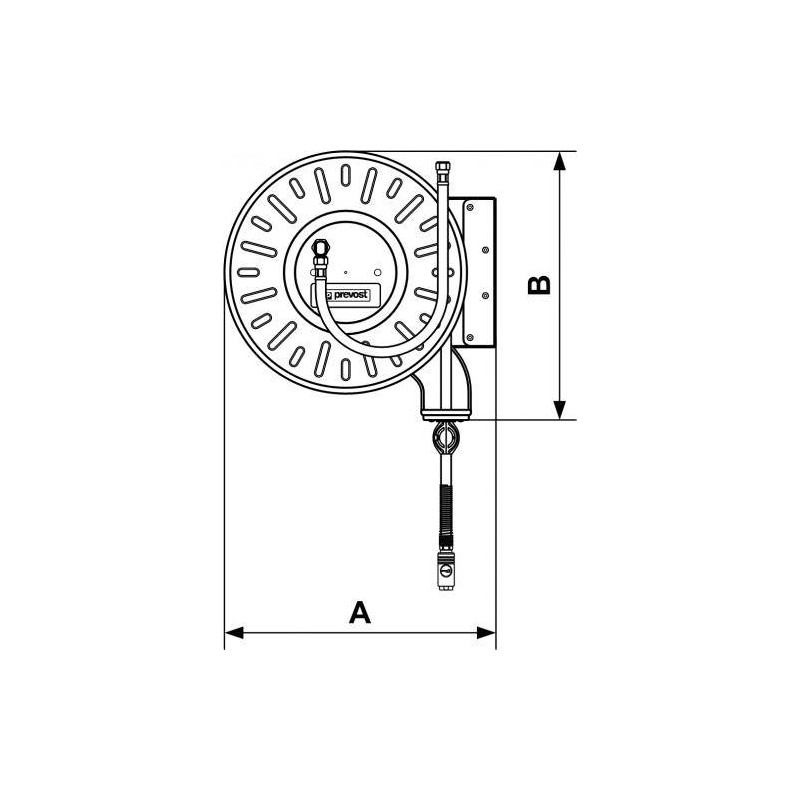 Zwijadło stalowe do sprężonego powietrza 13x20mm G1/2M 3000cm PREVOST DLO1330ES Zwijadło stalowe do sprężonego powietrza 13x20mm G1/2M 3000cm PREVOST DLO1330ES