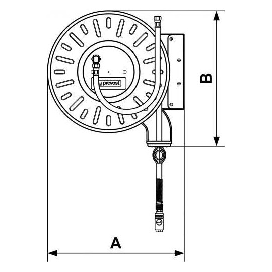 Zwijadło stalowe do sprężonego powietrza 13x20mm G1/2M 3000cm PREVOST DLO1330ES Zwijadło stalowe do sprężonego powietrza 13x20mm G1/2M 3000cm PREVOST DLO1330ES
