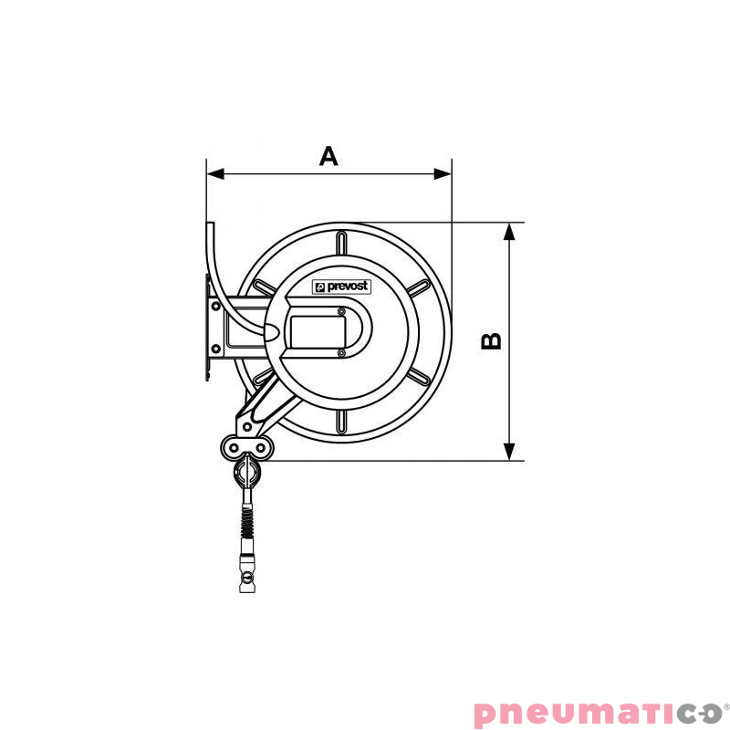 Zwijadło stalowe do sprężonego powietrza 10x14mm G3/8M 2500cm PREVOST DVO1025ES