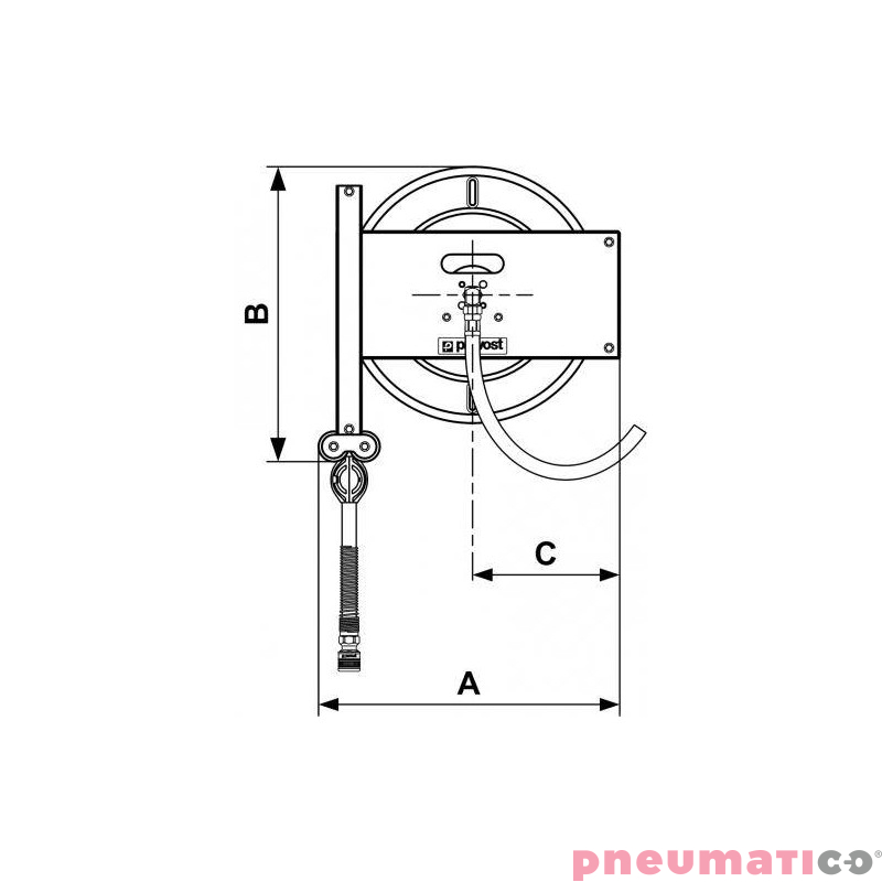 Zwijadło stalowe do wody 16x24mm G1/2M 1500cm PREVOST DGO1615LS