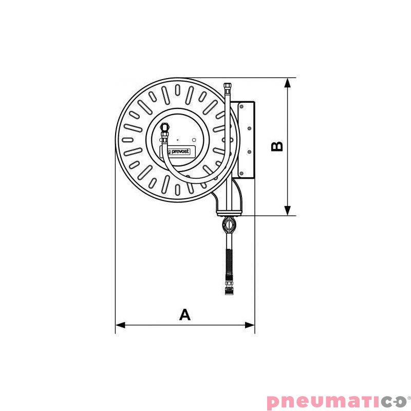 Zwijadło stalowe do wody 16x24mm G1/2M 2500cm PREVOST DLO1625LS