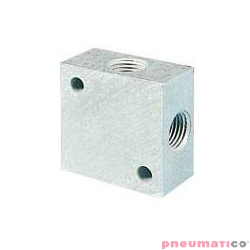 Kostka rozdzielająca aluminiowa krzyżowa PNEUMAX kolektor RIP4V1815 1/8”