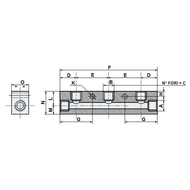 Listwa rozdzielająca aluminiowa jednostronna PNEUMAX kolektor RIPUL1512 2-1/4” 2-1/8” Listwa rozdzielająca aluminiowa jednostronna PNEUMAX kolektor RIPUL1512 2-1/4” 2-1/8”