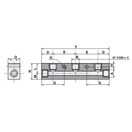 Listwa rozdzielająca aluminiowa jednostronna PNEUMAX kolektor RIPUL1512 2-1/4” 2-1/8” Listwa rozdzielająca aluminiowa jednostronna PNEUMAX kolektor RIPUL1512 2-1/4” 2-1/8”
