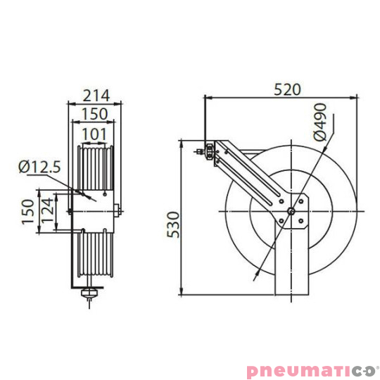 Zwijadło pneumatyczne 801 13x19mm 20m RQS RD-E801204 Zwijadło pneumatyczne 801 13x19mm 20m RQS RD-E801204