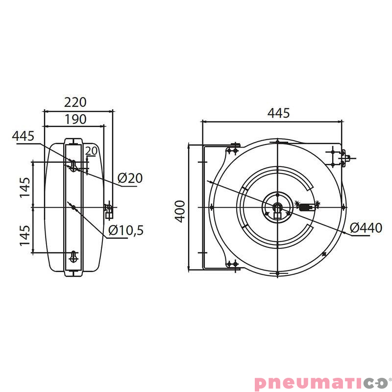 Zwijadło pneumatyczne 701 10x14,5mm 15m RQS RD-E701153 Zwijadło pneumatyczne 701 10x14,5mm 15m RQS RD-E701153