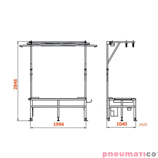 Stół do naprawy palet PNEUMATICO WT1 Stół do naprawy palet PNEUMATICO WT1