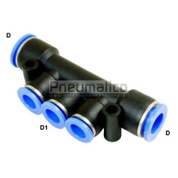 Rozdzielacz prosty typ T3D D-2x10mm D1-3x8mm