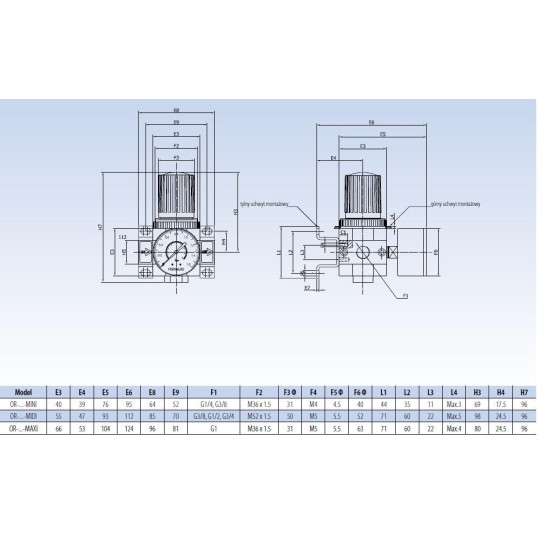 Reduktor RECTUS RQS OR-1/4-MINI