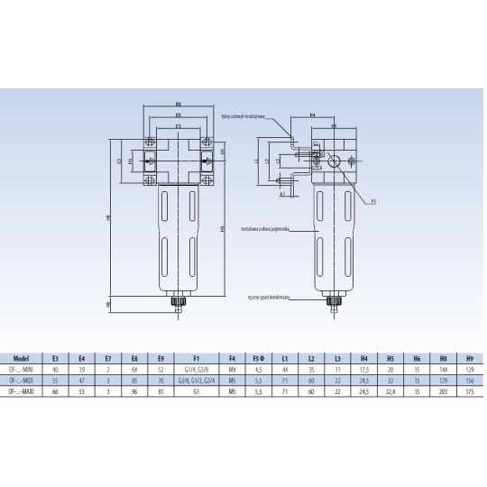 Filtr powietrza Rectus RQS OF-1-MAXI
