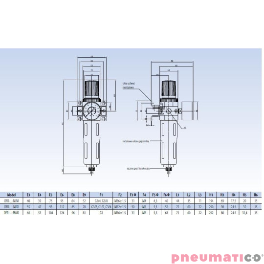 Filtro-reduktor RECTUS RQS OFR-3/8-MINI