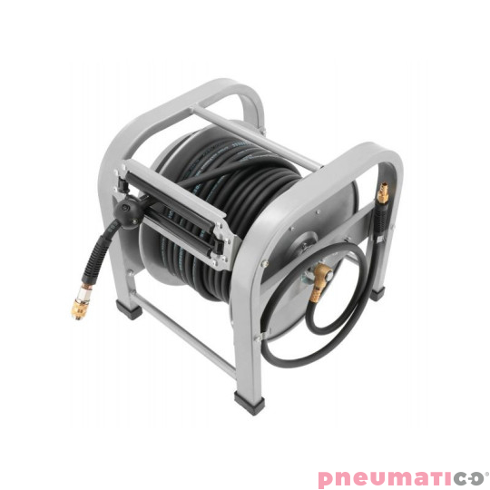 Wąż pneumatyczny na bębnie automatyczny podłogowy 1/4" 30m 14x8mm 20bar AIRPRESS 46508