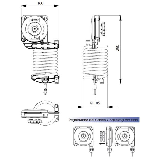 Balanser linkowy z przewodem powietrznym Flowmatik 9082600003 2-3kg 1600mm