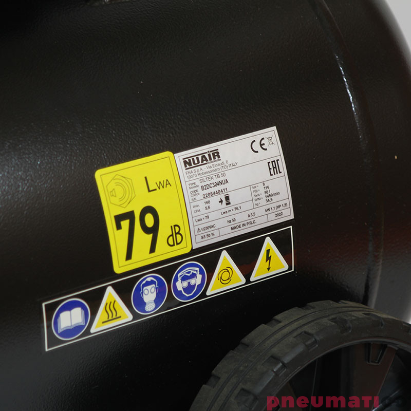 Cichy kompresor bezolejowy NUAIR SILTEK TB 50L B2DC304NUA Cichy kompresor bezolejowy NUAIR SILTEK TB 50L B2DC304NUA