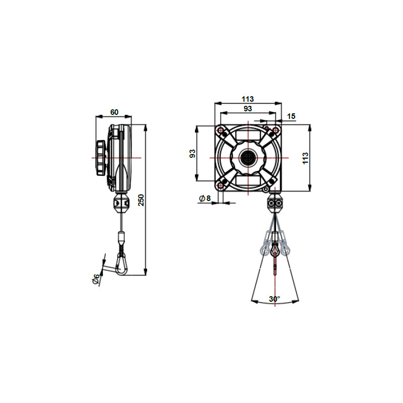 Balanser linkowy 632 ZECA 2-3kg 1600mm