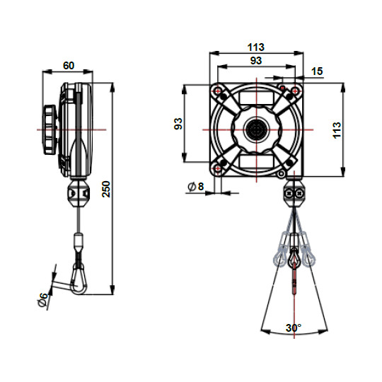 Balanser linkowy 632 ZECA 2-3kg 1600mm