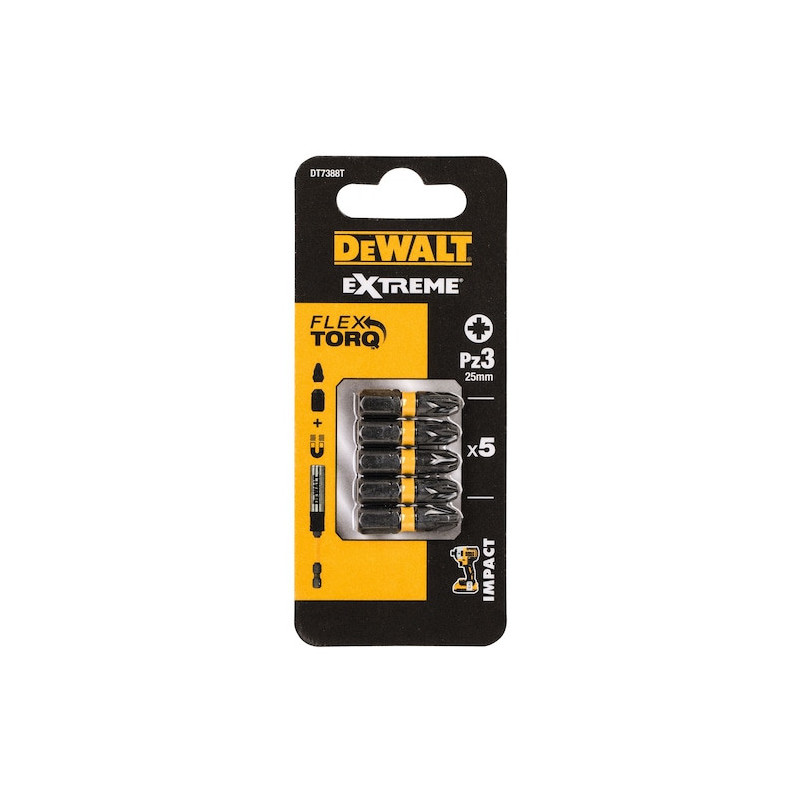 Bit IMPACT Torsion PZ3/25mm opak. 5 szt. DEWALT DT7388T-QZ