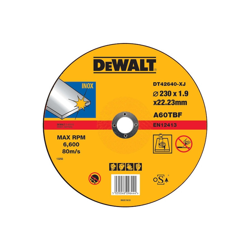 SS/INOX Cutting 230x1.6x22.2mm T1 (S) DEWALT DT42640-XJ