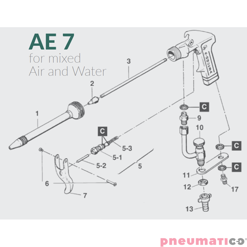 Pistolet ANEST IWATA Air Gunsa AE7 AE7 W0020500000