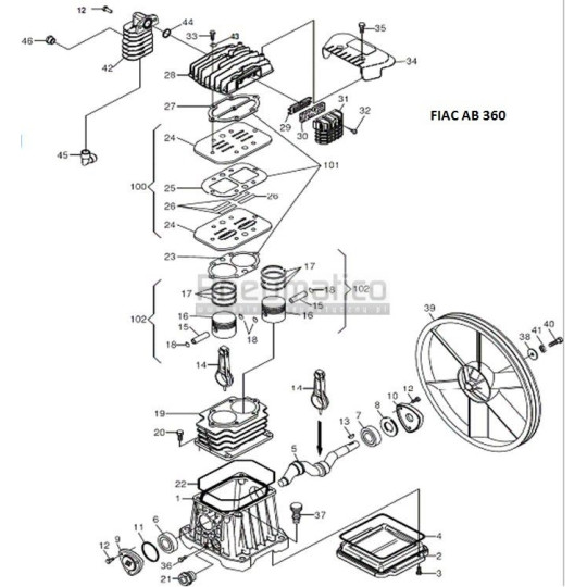 Pompa tłokowa - Agregat spreżarkowy FIAC AB360