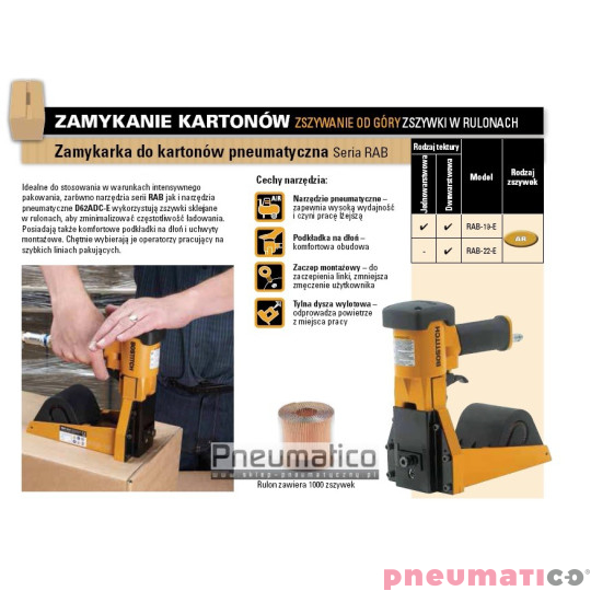 Zszywacz pneumatyczny do karton&oacute;w Stanley Bostitch RAB-22-E