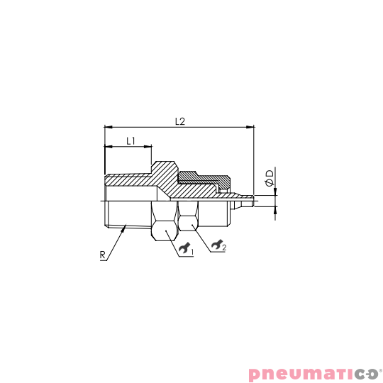 Złącze skręcane proste 6x4 mm z gw. zew. 3/8" RQS NKG386