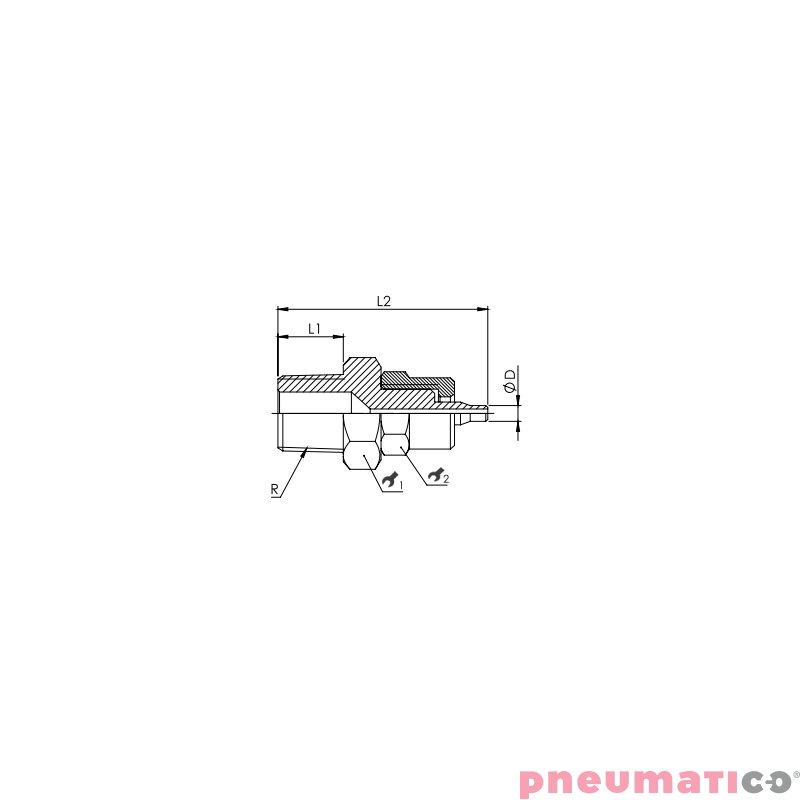 Złącze skręcane proste 10x8 mm z gw. zew. 1/4" RQS NKG1410